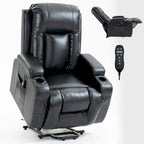 Fauteuil inclinable électrique noir/gris/marron avec massage et chauffage pour 1 personne
