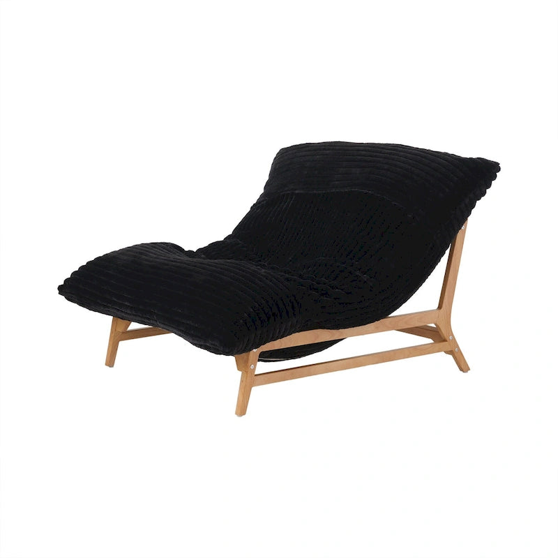 Fauteuil poire en velours côtelé capitonné marron / noir / beige pour 1 personne