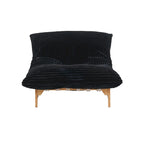 Fauteuil poire en velours côtelé capitonné marron / noir / beige pour 1 personne