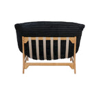 Fauteuil poire en velours côtelé capitonné marron / noir / beige pour 1 personne