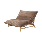 Fauteuil poire en velours côtelé capitonné marron / noir / beige pour 1 personne