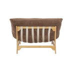 Fauteuil poire en velours côtelé capitonné marron / noir / beige pour 1 personne