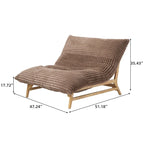 Fauteuil poire en velours côtelé capitonné marron / noir / beige pour 1 personne
