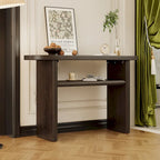 Console avec étagère – Expresso / Bleu / Gris lavé / Noir / Blanc, MDF minimaliste moderne et placage en caoutchouc, un utilisateur