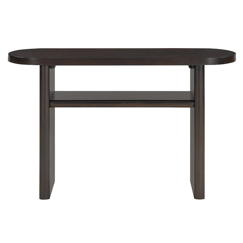 Console avec étagère – Expresso / Bleu / Gris lavé / Noir / Blanc, MDF minimaliste moderne et placage en caoutchouc, un utilisateur