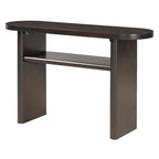 Console avec étagère – Expresso / Bleu / Gris lavé / Noir / Blanc, MDF minimaliste moderne et placage en caoutchouc, un utilisateur