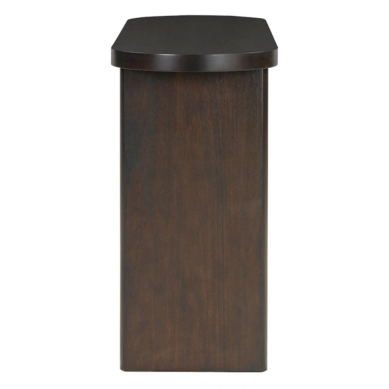 Console avec étagère – Expresso / Bleu / Gris lavé / Noir / Blanc, MDF minimaliste moderne et placage en caoutchouc, un utilisateur