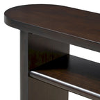 Console avec étagère – Expresso / Bleu / Gris lavé / Noir / Blanc, MDF minimaliste moderne et placage en caoutchouc, un utilisateur