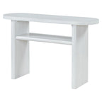Console avec étagère – Expresso / Bleu / Gris lavé / Noir / Blanc, MDF minimaliste moderne et placage en caoutchouc, un utilisateur