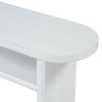 Console avec étagère – Expresso / Bleu / Gris lavé / Noir / Blanc, MDF minimaliste moderne et placage en caoutchouc, un utilisateur