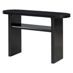 Console avec étagère – Expresso / Bleu / Gris lavé / Noir / Blanc, MDF minimaliste moderne et placage en caoutchouc, un utilisateur