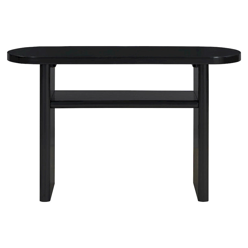 Console avec étagère – Expresso / Bleu / Gris lavé / Noir / Blanc, MDF minimaliste moderne et placage en caoutchouc, un utilisateur