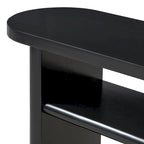 Console avec étagère – Expresso / Bleu / Gris lavé / Noir / Blanc, MDF minimaliste moderne et placage en caoutchouc, un utilisateur
