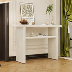 Console avec étagère – Expresso / Bleu / Gris lavé / Noir / Blanc, MDF minimaliste moderne et placage en caoutchouc, un utilisateur