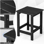 Gymax 2 PCS Table d'appoint de Patio Adirondack 14" Carrée en PEHD Résistante aux Intempéries