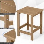 Gymax 2 PCS Table d'appoint de Patio Adirondack 14" Carrée en PEHD Résistante aux Intempéries