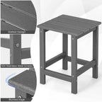 Gymax 2 PCS Table d'appoint de Patio Adirondack 14" Carrée en PEHD Résistante aux Intempéries