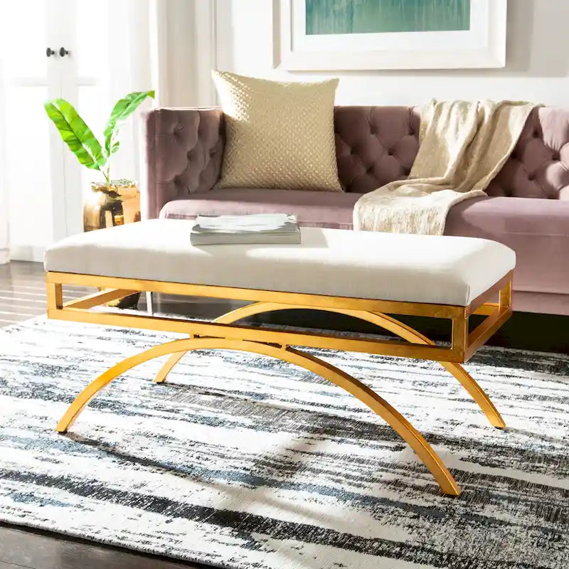 Banc Arc Moderne Glamour Bleu Marine / Beige / Crème pour 1 personne