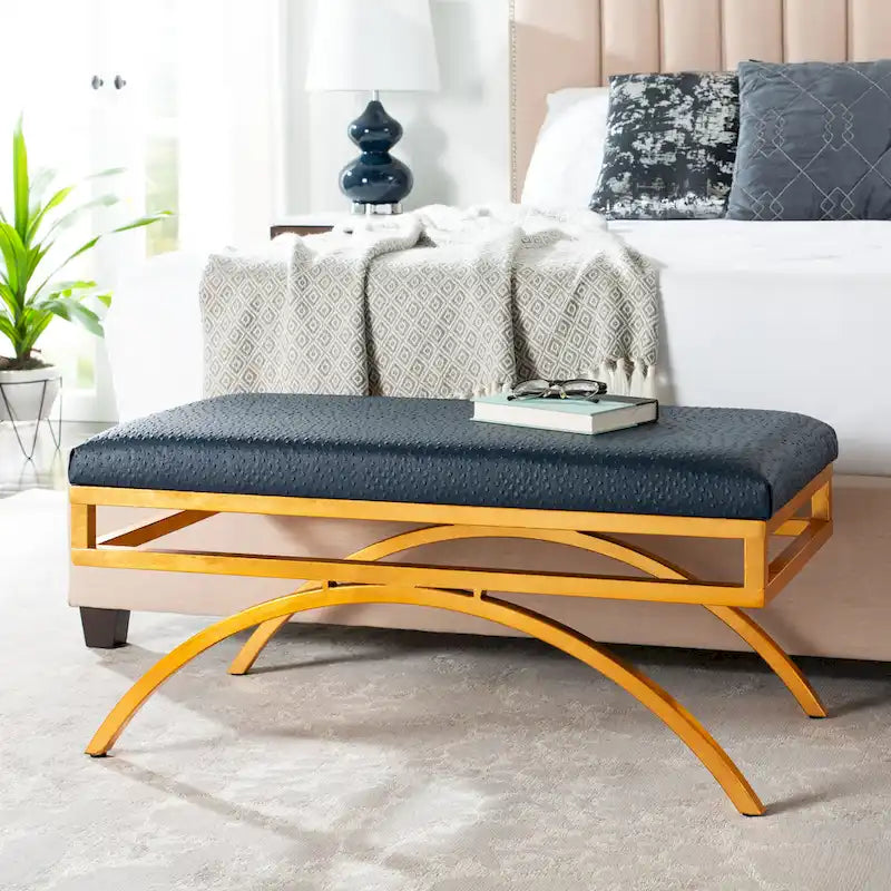 Banc Arc Moderne Glamour Bleu Marine / Beige / Crème pour 1 personne