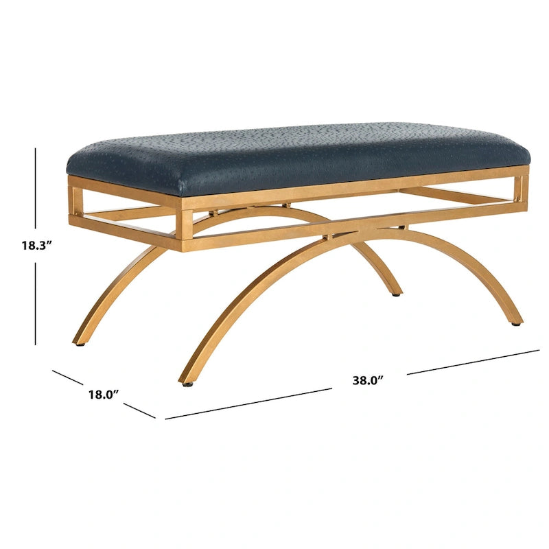 Banc Arc Moderne Glamour Bleu Marine / Beige / Crème pour 1 personne