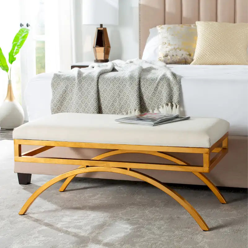 Banc Arc Moderne Glamour Bleu Marine / Beige / Crème pour 1 personne