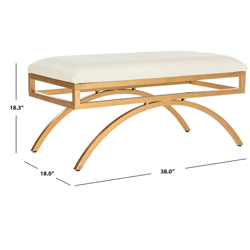 Banc Arc Moderne Glamour Bleu Marine / Beige / Crème pour 1 personne