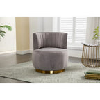 Fauteuil pivotant à 360° en velours gris/orange/beige/olive pour 1 personne