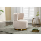 Fauteuil pivotant à 360° en velours gris/orange/beige/olive pour 1 personne