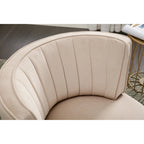 Fauteuil pivotant à 360° en velours gris/orange/beige/olive pour 1 personne