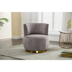 Fauteuil pivotant à 360° en velours gris/orange/beige/olive pour 1 personne