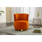 Fauteuil pivotant à 360° en velours gris/orange/beige/olive pour 1 personne