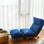Chaise longue de loisirs pliante inclinable en tissu bleu – 48,00 x 27,56 x 37,01