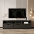 Zwarte moderne minimalistische tv-kast met 3 laden voor 80 inch - 16.14 x 70.87 x 20.87