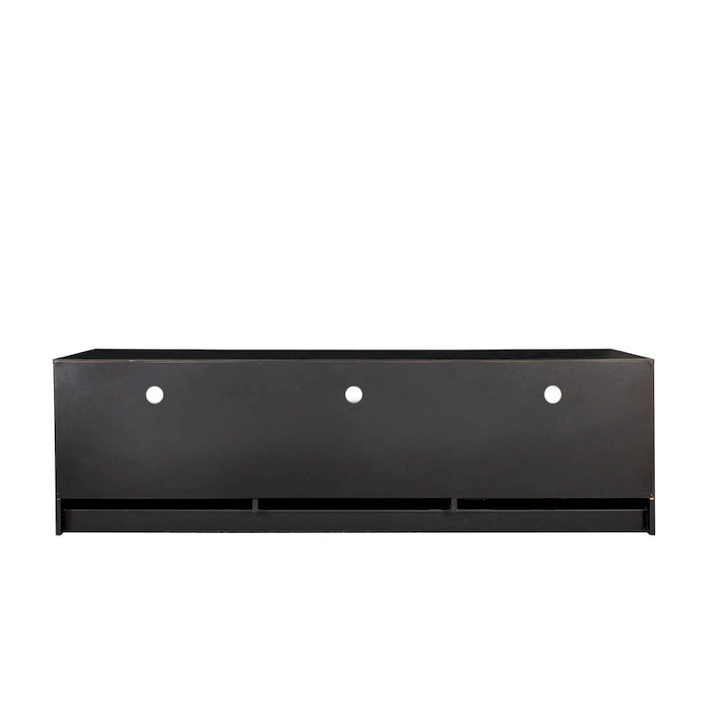 Zwarte moderne minimalistische tv-kast met 3 laden voor 80 inch - 16.14 x 70.87 x 20.87