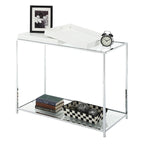 Console avec étagère et plateaux amovibles – Noir / Blanc / Bambou, Chrome et verre modernes, Utilisateur unique