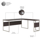 Bureau en L gris platine / blanc / gris orage / noyer moderne / noyer noir avec classeur mobile à 3 tiroirs pour 1 personne