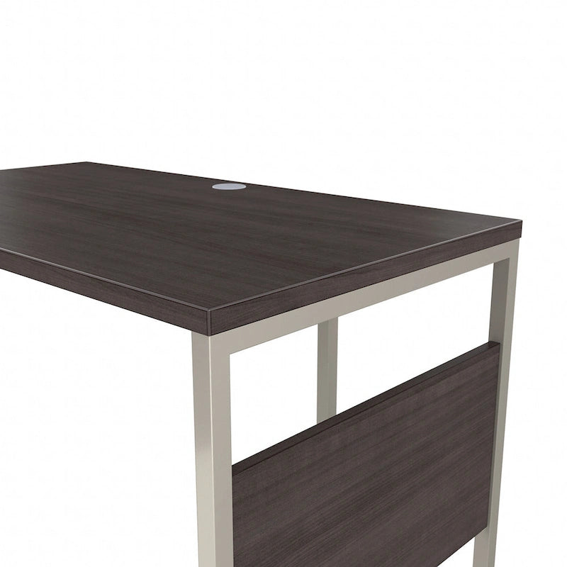 Bureau en L gris platine / blanc / gris orage / noyer moderne / noyer noir avec classeur mobile à 3 tiroirs pour 1 personne