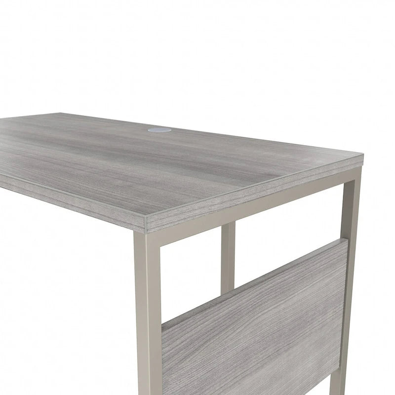 Bureau en L gris platine / blanc / gris orage / noyer moderne / noyer noir avec classeur mobile à 3 tiroirs pour 1 personne