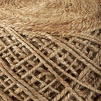 Pouf cylindrique en laine tissée à la main beige / gris / marron pour 1 personne