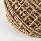Pouf cylindrique en laine tissée à la main beige / gris / marron pour 1 personne
