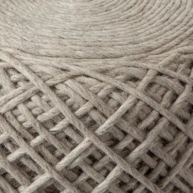 Pouf cylindrique en laine tissée à la main beige / gris / marron pour 1 personne