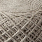 Pouf cylindrique en laine tissée à la main beige / gris / marron pour 1 personne