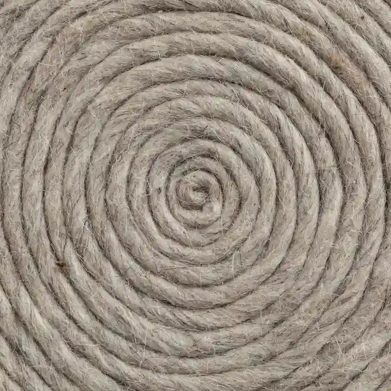 Pouf cylindrique en laine tissée à la main beige / gris / marron pour 1 personne