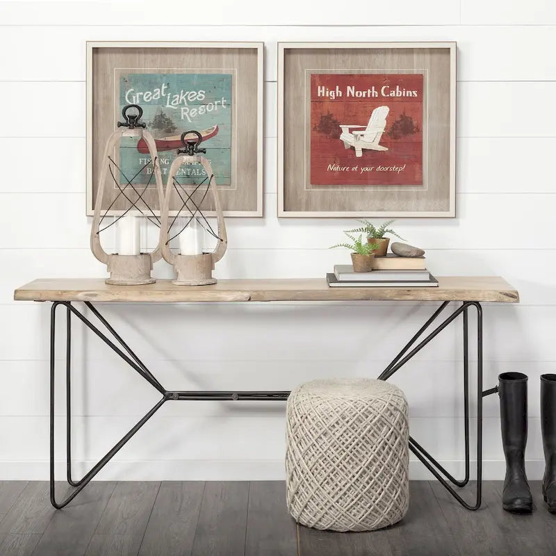 Pouf cylindrique en laine tissée à la main beige / gris / marron pour 1 personne