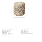 Pouf cylindrique en laine tissée à la main beige / gris / marron pour 1 personne