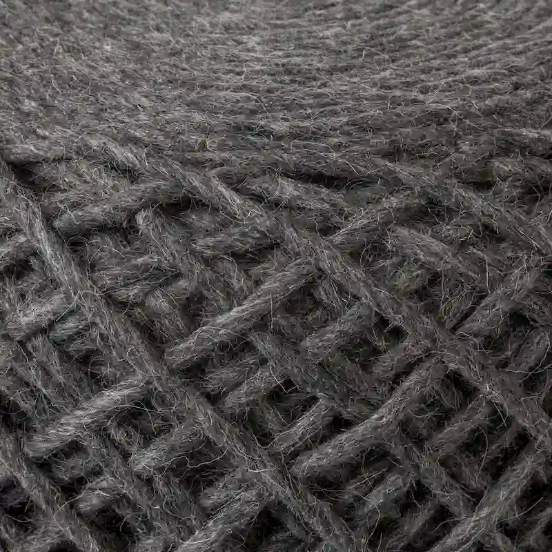 Pouf cylindrique en laine tissée à la main beige / gris / marron pour 1 personne