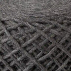 Pouf cylindrique en laine tissée à la main beige / gris / marron pour 1 personne