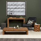 Pouf cylindrique en laine tissée à la main beige / gris / marron pour 1 personne