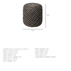 Pouf cylindrique en laine tissée à la main beige / gris / marron pour 1 personne