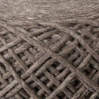 Pouf cylindrique en laine tissée à la main beige / gris / marron pour 1 personne